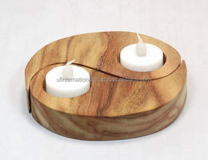 Meilleure conception porte-bougie en bois de forme carrée produit fait à la main table en bois décoration maison et hôtel meilleure vente - Product Image 6