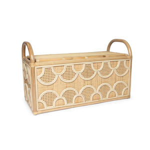 Sturdy <b>Rattan</b> <b>Storage</b> <b>Bench</b> Woven <b>Storage</b> <b>Bench</b> Decorative Seating <b>Bench</b> Hidden <b>Storage</b> <b>Bench</b> For Entryway Kids Room <b>Storage</b> - Product Image 3