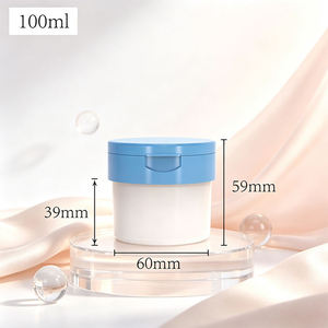 Pot à crème en PP givré avec couvercle à clapet, 100-400g, pot en plastique à large ouverture avec coins arrondis - Product Image 5