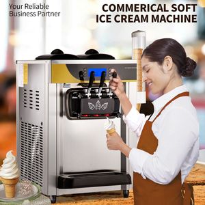 Macchina Professionale per Gelato Soft da Banco 2200W, Produzione 30L/H, 2 Contenitori da 6L, Cilindro da 2L, Pannello LCD, Voltaggio 110V - Product Image 2