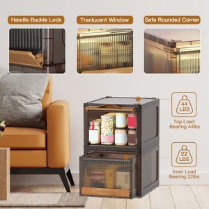 Cassetto Contenitore Impilabile in Plastica da 16,5L con Coperchio e Apertura Bidirezionale, Organizer per Armadio, Cucina, Soggiorno, Camera da Letto - Product Image 5