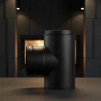 Tuyau de cheminée en acier inoxydable à double paroi isolé noir, adaptateur de poêle à économie d'énergie, connexion à verrouillage par torsion, garantie de plus de 5 ans