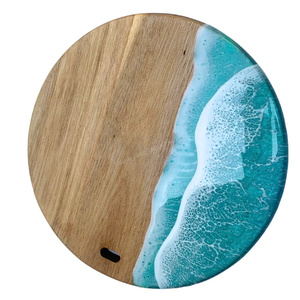 Luxury Wooden Resin Coaster <b>Set</b> Epoxy Resin Coasters Custom Drink Coasters Blue Design Trending 2026 Products - Product Image 2