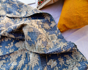 Wholesale Handmade Cotton Kantha Quilt Reversible <b>Block</b> Print Bedspread Soft Bedding Blanket Boho <b>Bed</b> Cover OEM ODM Indian made - Product Image 3
