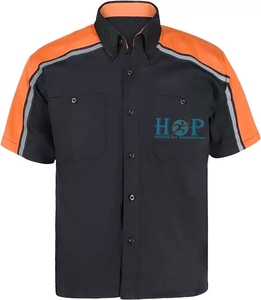 Chemise de travail pour hommes mécaniciens en coton, uniforme de course, manches courtes, broderie, tenue d'équipe de garage, fournisseur 2026, chemise de mécanicien - Product Image 6