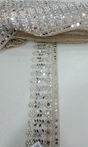 Dentelles brodées de perles élégantes, garnitures perlées pour vêtements de mariée, robes de couture, embellissements artisanaux, fournitures de couture - Product Image 4