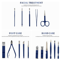 Kit de pédicure professionnel haut de gamme en acier inoxydable, outils 4-en-1, coupe-ongles léger et réutilisable, sac portable pour personnes âgées