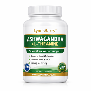 Cápsulas de Ashwagandha + L-Teanina – Apoyo para el Estrés y la Relajación – Marca Privada OEM GMP - Product Image 1