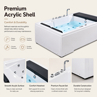 Baignoire Balboa carrée sur mesure Ploutara pour extérieur, en acrylique premium avec jets hydromassants et appui-tête ergonomique, idéale pour villa et salle de sport