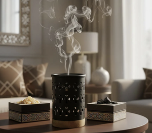 Luxury Metal <b>Incense</b> <b>Holder</b> with Elegant Cutwork Designer <b>Incense</b> Burner for Home Fragrance & Ramadan Decorative Bakhoor <b>Incense</b> - Product Image 4