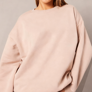 Women Oversized Crew Neck Sweatshirt Casual Loose Long Sleeve Pullover Soft Fleece Sweatshirt <b>Drop</b> Shoulder Solid Color Winter - Product Image 6