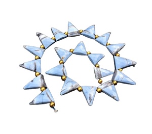 Perles de Pierres Précieuses Opale Bleue Naturelle à Facettes, Triangle, Briolette, Collier, Fabrication de Bijoux, 20 Pièces - Product Image 1