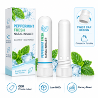 Inhalateur Nasal OEM Menthe Fraîche avec Bouchon Tournant, Stick de Poche Blanc, Marché Allemand, Vente en Gros Europe, Étiquette Personnalisée, Distributeur