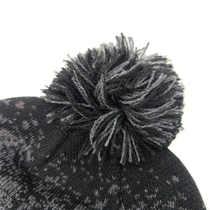 Unisex Black Beanie With <b>Pom</b> <b>Pom</b> Knitted Winter <b>Hat</b> Solid Color Casual Style 56-58CM Head Circumference Acrylic Material - Product Image 5