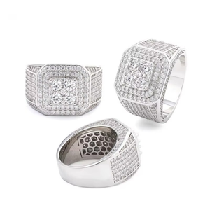 Hip Hop Jewelry Pass Diamond Tester Fast Shipping 925 Silver GRA Certificated <b>Iced</b> Out Moissanite <b>Ring</b> - Product Image 6