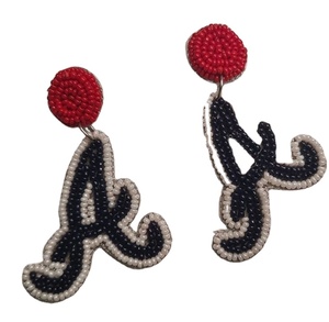 Boo Letter Beaded <b>Stud</b> <b>Earrings</b> <b>Black</b> Orange Women's Bohemia Party Fashion Jewelry - Product Image 2