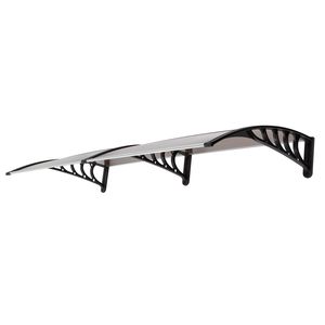 Copertura Antipioggia 80*38 pollici per Porte e Finestre, Marrone con Supporto Nero, Codice 82632470, Accessori per Grondaie - Product Image 4