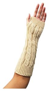 Manguito de punto trenzado gris unisex para adulto, sin costuras, de acrílico, cálido, ligero y transpirable para el invierno - Product Image 2