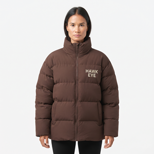 Best Quality Fashion Women's Puffer Jacket Winter Coat Stand Collar Zip Up Quilted Outerwear Custom Apparel - Product Image 1