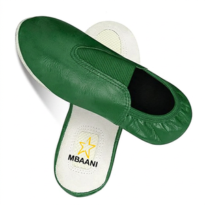 MBAANI Zapatos de baile de jazz unisex de PU verde, suela suave, zapatos planos de práctica con diseño de estrellas - Product Image 1