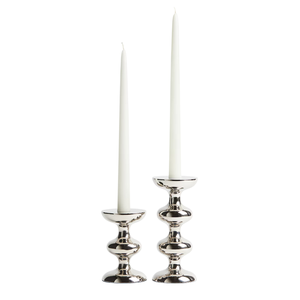 Nuevo producto en venta al por mayor: Portavelas para decoración del hogar, acabado plateado, de aluminio fundido, hecho a mano, personalizado, S/2 - Product Image 4