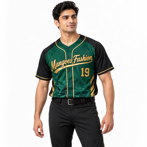 Maillot de baseball unisexe à manches courtes boutonnées, léger, respirant, en maille, séchage rapide, logo personnalisé, vente en gros pour équipes, vêtements de sport - Product Image 3