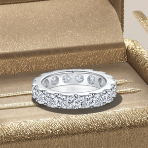 Bague Éternité Vintage en Argent 925 Plaqué Rhodium avec Moissanite VVS de Luxe Starspire, Coupe Brillante, Bijou Fin - Product Image 4