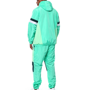 High Quality Factory Wholesale Custom Logo Printing 2 1 Solid Lightweight <b>Nylon</b> Zipper Jacket Drawstring <b>Joggers</b> Tracksuit Men - Product Image 3