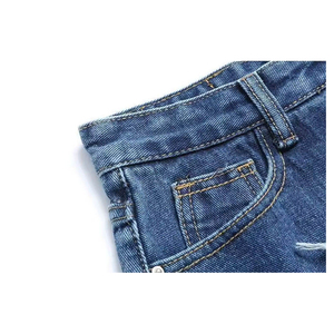 Trending High Waist Asymmetric Denim <b>Shorts</b> <b>Women</b> Solid Color Button Front Distressed Wash Summer Casual <b>Short</b> Length Regular - Product Image 3