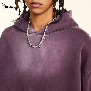 Sweat à capuche oversize délavé à l'acide 332GSM |   Sweat à capuche épais et lourd avec logo personnalisé, MOQ 2 pièces, tissu polaire fabriqué au Pakistan - Product Image 2