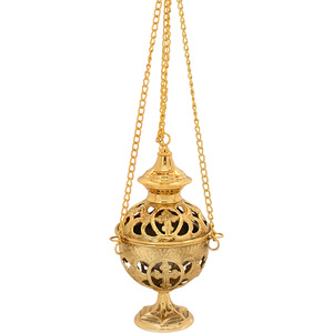 Incensario de latón colgante para iglesia con cadenas |   Quemador de Incienso Tradicional – DOUBLE VEE EXPORTS - Product Image 1