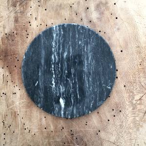 Sous-verre décoratif rond vintage en marbre noir, accent en pierre naturelle pour la décoration intérieure - Product Image 4