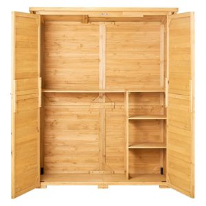 Caseta de Almacenamiento Grande para Exteriores, de Madera, con Techo Impermeable y Estructura Metálica, Puertas Dobles con Cerradura, para Jardín - Product Image 2