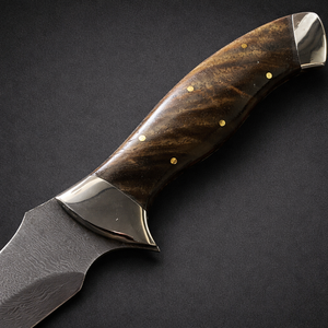 Cuchillo de Caza de Acero de Damasco Hecho a Mano con Mango de Madera Personalizado, Hoja Fija, Fabricante OEM, Venta al por Mayor - Product Image 2