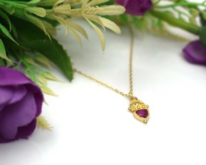 Handcrafted Vintage Christian Children's 925 Sterling <b>Silver</b> & 18K Gold Plated Ruby Party <b>Charm</b> Pendant - Product Image 6