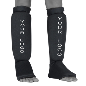 Protège-tibias en cuir élastique à enfiler avec fermeture auto-agrippante, légers et rembourrés, pour MMA, Kickboxing, Muay Thai, unisexe - Product Image 5