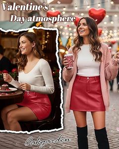 Mini-jupe en cuir pour femme, taille haute, style club, moulante, courte, personnalisable OEM ODM, marque privée, vente en gros de vêtements - Product Image 4