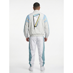 Custom Men's <b>Retro</b> Color-Block Windproof Stand Collar <b>Tracksuit</b> Set (Model Number Dried) - Product Image 2