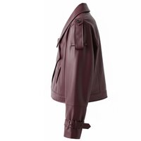 Veste en cuir PU, col rabattu, fermeture éclair, coupe ajustée, longueur standard, imperméable, hiver, tendance, vestes en cuir personnalisées