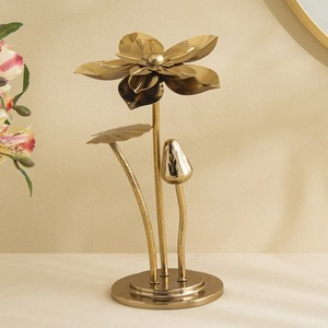Flower Gold Metal Table <b>Object</b> Elegant Decorative Showpiece For Room Tables Event Centerpiece Stylish Display From India - Product Image 1