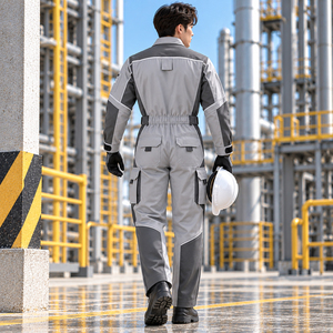 Custom OEM Industrial Workwear Coverall Heavy Duty Cotton Safety Uniform Protective <b>Jumpsuit</b> <b>for</b> Construction and Maintenance - Product Image 3