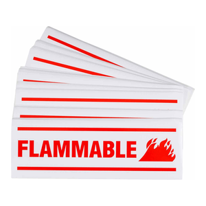 Panneau d'avertissement d'inflammabilité Brady 3,5x10 po Rouge/Blanc/Noir Imprimé UV pour Laboratoires et Entrepôts - Product Image 1