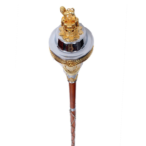 Masse de tambour-major artisanale en acier inoxydable, tête en forme de lion, couronne de lion, instrument de fanfare, marque personnalisée, emballage sur mesure - Product Image 5