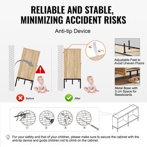 Adjustable Shelves Rattan Storage Cabinet with 4 Magnetic Doors <b>Sideboard</b> Buffet for Hallway Entr <b>Kitchen</b> Cabinets - Product Image 5