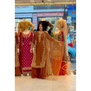 ชุดสาหรี่กะมีซผ้าไหมจีนปักลายหนักพิเศษสำหรับเทศกาลอีด ดีไซน์ใหม่ทันสมัย แห้งเร็ว - Product Image 1