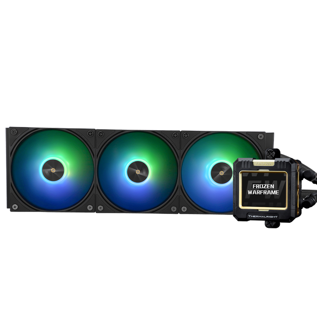 Frozen Warframe 360 BLACK ARGB 360mm AIO Water Cooler 2.4-Inch LCD Monitor for  Intel LGA 1851 AM5 Desktop Cooling