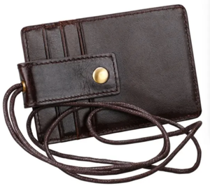 Portefeuille porte-cartes homme de haute qualité en cuir véritable Crazy Horse personnalisé avec sangle, mini, intelligent, fin, anti-RFID, ouverture courte - Product Image 1