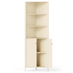 Armoire d'angle de salle de bain de 68 pouces de hauteur avec 5 étagères et 2 portes cannelées - Product Image 5