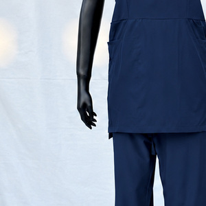 Ensemble de blouses et pantalons d'hôpital REDDITO unisexe, bleu marine, en coton et polyester, tissu tissé, manches courtes - Product Image 3