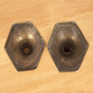 Vintage Solid <b>Brass</b> Candle <b>Holder</b> Pair Hexagon Base <b>Candlestick</b> <b>Holders</b> Decorative <b>Brass</b> Taper Candle Stands Lighting Accessory - Product Image 6